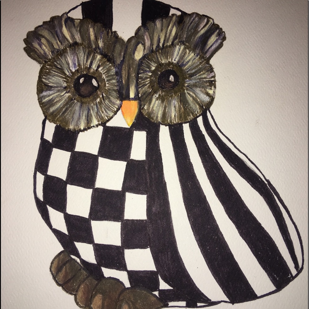 Owl Art Mackenzie Child inspired